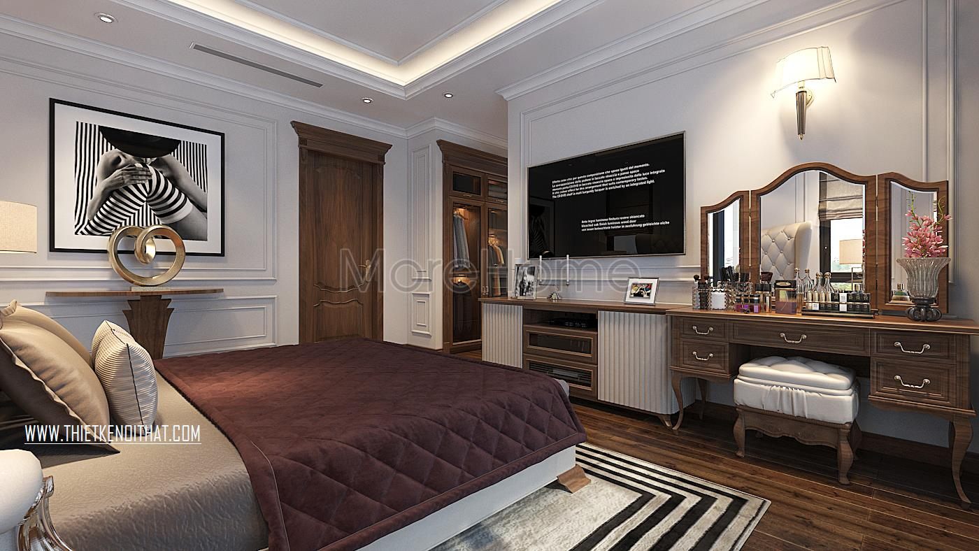 Thiết kế nội thất biệt thự hiện đại kết hợp tân cổ điển Vinhomes GreenBay